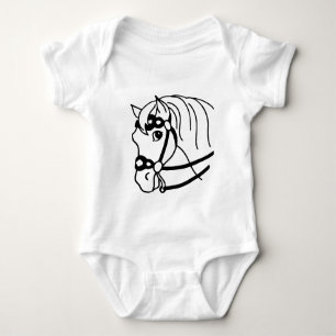 Minimale paardenhoofdretro-stijl Dierkunst Romper
