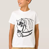 Minimale paardenhoofdretro-stijl Dierkunst T-shirt (Voorkant)