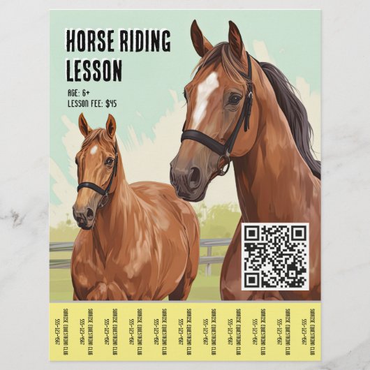 Minimale paardrijles met QR-code Flyer (Voorkant)
