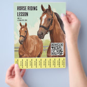 Minimale paardrijles met QR-code Flyer (Hand)
