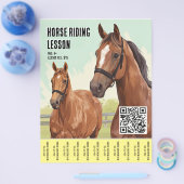 Minimale paardrijles met QR-code Flyer (Enkel)