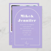 Minimale paarse QR-code Boho-boog Lineart Kaart (Voorkant / Achterkant)