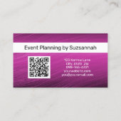 Minimale Paarse Streaks Grote QR-tekstcode Visitekaartje (Achterkant)