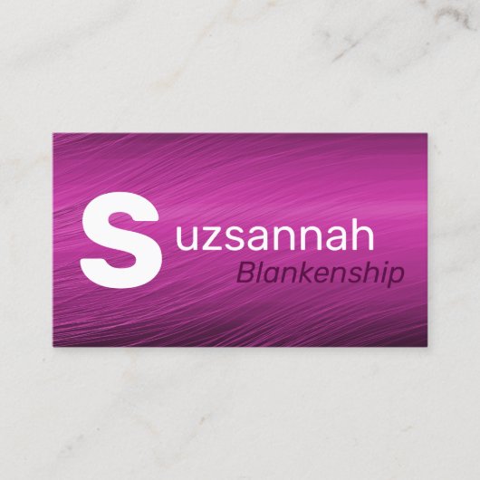 Minimale Paarse Streaks Grote QR-tekstcode Visitekaartje (Voorkant)