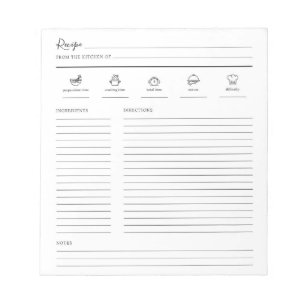 Minimale pagina met modern recept notitieblok