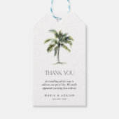 Minimale Palm Tree Tropical Beach bruiloft gunst Cadeaulabel (Voorkant)