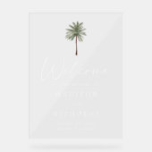 Minimale palmboom bruiloft welkom acryl bord (Voorkant)