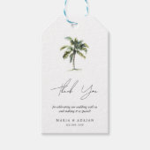 Minimale palmboom tropisch strand bruiloft favor cadeaulabel (Voorkant)