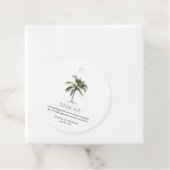 Minimale palmboom Tropische strand bruiloft Bedankjes Labels (In situ)