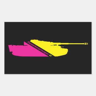 Minimale panzerkampwagen VI, magenta-geel Rechthoekige Sticker