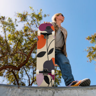 Minimale papaverbloei skateboard