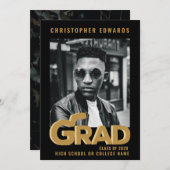 Minimale partij voor Afstudeerder met gouden stand Kaart (Voorkant / Achterkant)