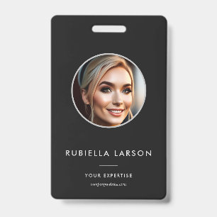 Minimale pasfoto van professioneel personeel Zwart Badge