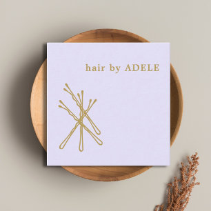 Minimale pasta Paars Gold Bobby Pins Hair Vierkante Visitekaartje