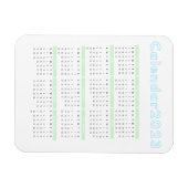 Minimale pastblauw groen 2023-magneetkalender magneet (Horizontaal)
