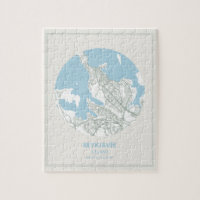 Minimale Pastel Blue Map Art Reykjavik IJsland