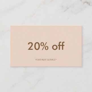Minimale Pastel Discount Coupon Card Visitekaartje