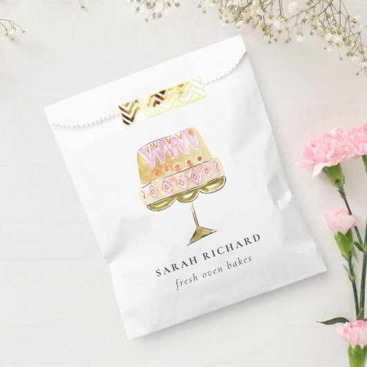 Minimale pastel kleurrijke waterverf cake bakkerij bedankzakje (Gezegeld)