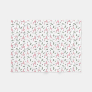 Minimale Pastel Roze Hondensilhouet Dekbed Fleece Deken