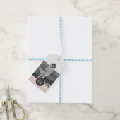 Minimale Pastel roze, persoonlijke naam & foto Cadeaulabel (Met Touw)