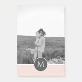 Minimale Pastel roze, persoonlijke naam & foto Post-it® Notes (Voorkant)