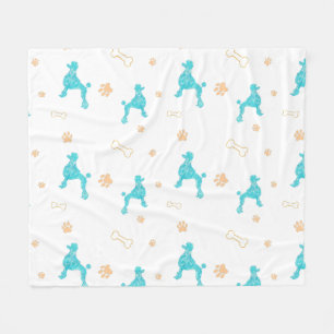 Minimale Pastelblauwe Poodsilhouetdeken Fleece Deken