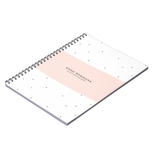 Minimale pastelroze en witte penseelstreken notitieboek (Linkerzijde)