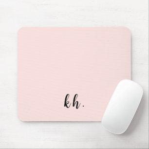 Minimale pastelroze monogram beginletters muismat