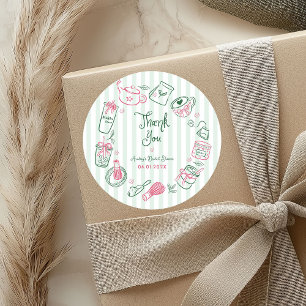 Minimale Perfect Matcha Bruidsfeest Bedankt Ronde Sticker