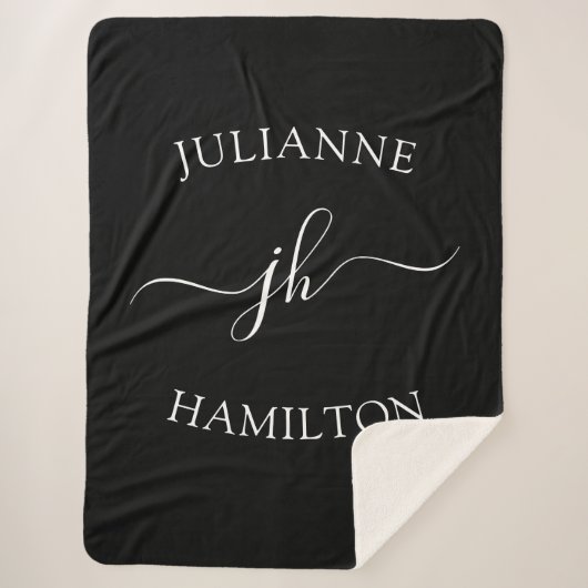 Minimale persoonlijke Monogam-naam Sherpa Deken (Voorkant)