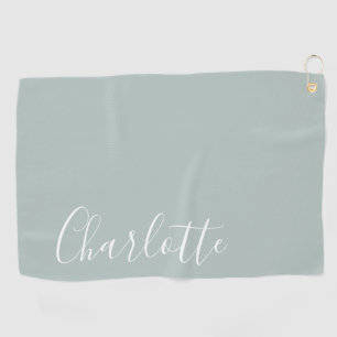 Minimale Persoonlijke naam voor script   Dusty Blu Golfhanddoek