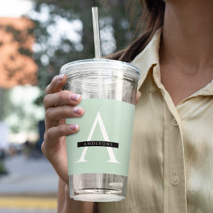Minimale persoonlijke voornaam pasta Mint Acryl Drinkbeker