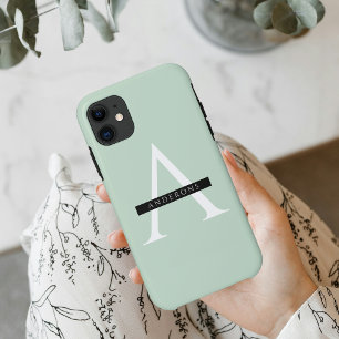 Minimale persoonlijke voornaam pasta Mint iPhone 11 Hoesje
