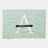 Minimale persoonlijke voornaam pasta Mint Theedoek (Horizontaal)