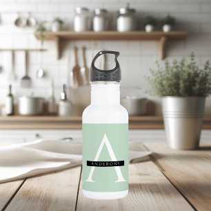 Minimale persoonlijke voornaam pasta Mint Waterfles