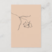 Minimale Perzik Fine Art Floral bruiloft receptie Informatiekaartje (Achterkant)