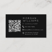 Minimale pictogrammen voor monogram QR-code Visitekaartje (Achterkant)