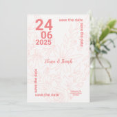 Minimale platte save the date kaart (Staand voorkant)