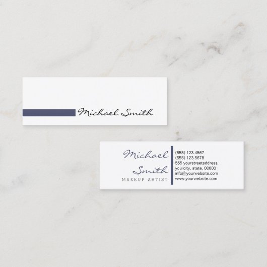 Minimale platte witte moderne onafhankelijkheid mini visitekaartje (Voorkant / Achterkant)