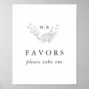 Minimale plechtige ondertekening van een monogram poster