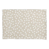 Minimale Polka Dot Beige en White Kussensloop (Voorkant)