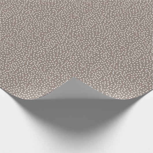 Minimale Polka Dot Wrapping Paper Taupe en Wit Cadeaupapier (Hoek)