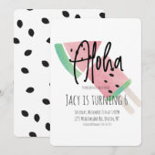 Minimale Pop Waterverf Watermeloen en Pop Kaart (Voorkant / Achterkant)