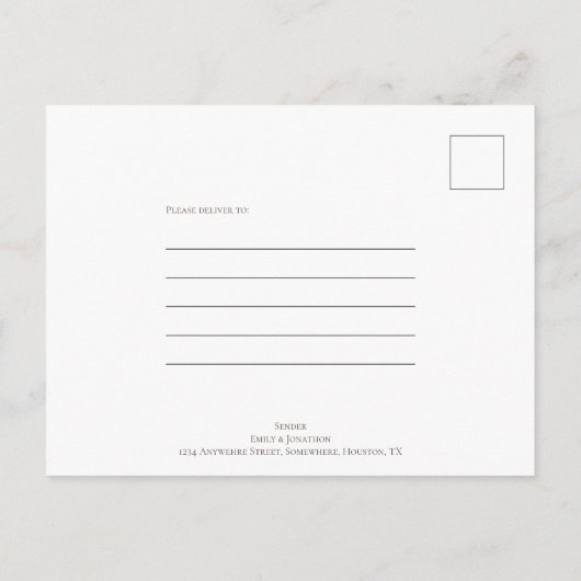 Minimale potlood is in bruine crème Bewaar de datu Aankondigingskaart (Achterkant)