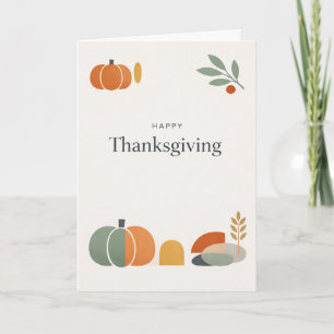 Minimale Prettig Thanksgiving Geometrische Pompoen Kaart