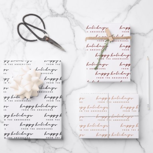 Minimale Prettige feestdagen van het manuscript va Inpakpapier Vel (Voorkant)
