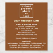 Minimale productinformatie op het etiket van bruin (Enkel label)