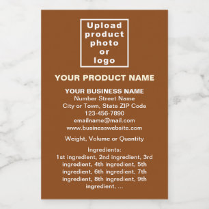 Minimale productinformatie over bruin klein formaa wijn etiket