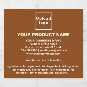 Minimale productinformatie over bruin likeurfles etiket