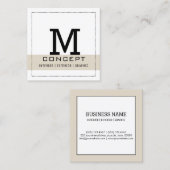 Minimale Professional Elegant Bone White Vierkante Visitekaartje (Voorkant / Achterkant)